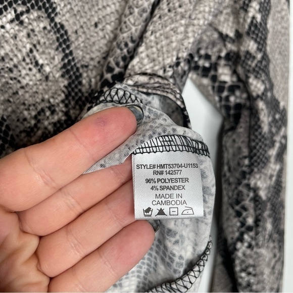 Haute Monde Snakeskin Print Long Sleeve Wrap Bodysuit Large - Picture 5 of 6